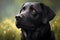 Beautiful loyal black Labrador Retriever. Sweet dog. Man\\\'s best friend portrait.