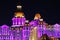 Beautiful luminous castle building bogatyr in the city of Sochi