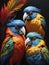 beautiful macaw birds in the jungle