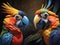 beautiful macaw birds in the jungle