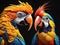 beautiful macaw birds in the jungle