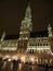 The beautiful magical and historic city of Brussels with evening interesting sights and cathedrals and people on the streets.
