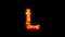 Beautiful magmatic rocks letter L - burning hot orange - red character, isolated - object 3D illustration