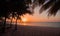 Beautiful, magnificent inviting view on warm tender sunset time at Cayo Coco Cuba island