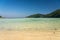 Beautiful Mai Ngam beach and shallow water coral reef in Surin island national park, Pang Nga, Thailand
