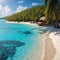 Beautiful maldives tropical island - Panorama made with Generative AI