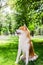 Beautiful male Japanese dog Akita inu