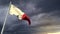 Beautiful Malta flag on heavy dark clouds background - abstract 3D rendering