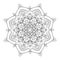 Beautiful mandala with floral elements, small and middle decor on white isolated background.