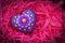 Beautiful mandala hand painted on plaster heart