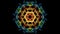 Beautiful mandala multicolored fractal, symmetric patterns in circle, red, yellow, orange, blue, green