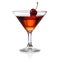 Beautiful manhattan cocktail with cherry in a coupe glass, created by Generative AI.