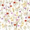 Beautiful of many kind of summer blooming meadow flowers and botanical plants seamless pattern in vector design,For fashion,