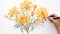 Beautiful Marigold Watercolour Illustration With Yucca Tree