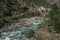 Beautiful Marshyangdi river flowing through a valley