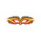 Beautiful masquerade mask in flat style. Attribute of holiday costume. Graphic element for greeting card, party