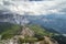 Beautiful mauntain landscape in Italian Dolomites Alps. Passo Po