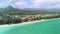Beautiful Mauritius Island with gorgeous beach Flic en Flac, aerial view from drone