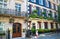 Beautiful Mayfair street with periodic buildings, leading to Hyde Park