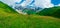 Beautiful meadow landscape near Ushguli, Svaneti, Georgia.