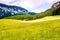 Beautiful meadow with small sheepfold in the Carpathians Mountains, Romania