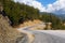 Beautiful meandering asphalt mountain road.