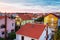 Beautiful mediterranean cityscape with orange houses