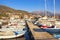 Beautiful Mediterranean landscape. Marina for fishing boats. Montenegro, Tivat city