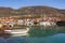 Beautiful Mediterranean landscape with small harbor for fishing boats.  Montenegro, Tivat city. View of Marina Kalimanj