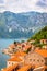 Beautiful mediterranean landscape - town Perast, Kotor bay Boka Kotorska, Montenegro