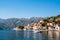 Beautiful mediterranean landscape - town Perast, Kotor bay, Montenegro. Balkans, Adriatic sea, Europe