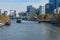 Beautiful Melbourne cityscape with Southbank pedestrian bridge a