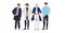 Beautiful men group standing together attractive guys male cartoon characters in fashion clothes full length flat