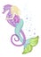 Beautiful mermaid riding seahorse