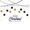 Beautiful merry christmas background with hanging xmas balls