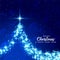 Beautiful merry christmas blue sparkle tree design background