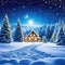 A beautiful Merry Christmas scene with a festive night snow background and a winter A Happy New Year and Christmas A digital