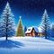 A beautiful Merry Christmas scene with a festive night snow background and a winter A Happy New Year and Christmas A digital
