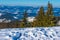 Beautiful mesmerizing panorama of a ski slope