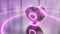 Beautiful Metallic Pink Heart Shape Pulsing Beating Glow Neon Lights - 4K Seamless VJ Loop Motion Background Animation