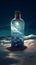 beautiful Milky Way exists in a bottle that floats in the sea