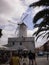 Beautiful Mill On The Roof Of One Of The Restaurants In Citadel On The Island Of Menorca. July 5, 2012. Xon Xoriguer, Citadel,