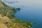 Beautiful mind-bending view of the sea and mountain of Maratea. Coast of Basilicata in southern Italy