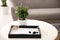 Beautiful miniature zen garden on white table