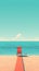 Beautiful minimal beach scene