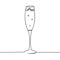 Beautiful minimal continuous line champange glass design vector