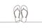 Beautiful minimal continuous line flip-flop design vector