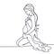 Beautiful minimal continuous line pregnant woman design vector