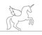 Beautiful minimal continuous line unicorn design vector