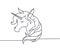 Beautiful minimal continuous line unicorn design vector